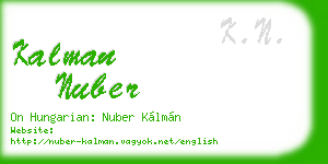 kalman nuber business card