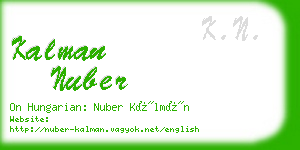 kalman nuber business card